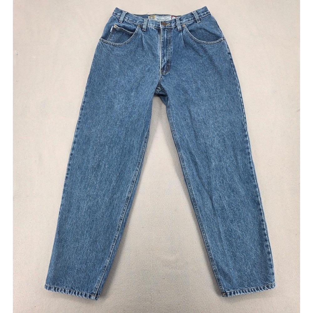 Vintage Bugle Boy Gold Tab Baggy Fit Jeans Mens 30x31 Medium Wash Blue Pleated